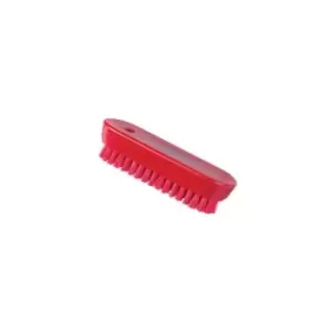 image of 122MM Stiff Poly' (Resin-set) Nail Brush - Red - Salmon Hygiene Technology