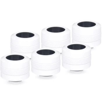 image of Alphacool Eiszapfen PRO 16mm Hard Tube Compression White Fitting - Six Pack