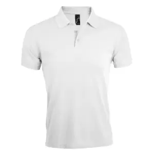 Image of SOLs Mens Prime Pique Plain Short Sleeve Polo Shirt (3XL) (White)
