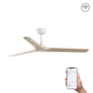 Image of Heywood Medium White Ceiling Fan Smart, 6 Speed