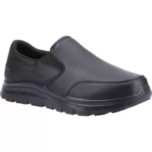 Image of Skechers Bronwood Mens Wide Fit Slip Resistant Work Shoes Black Size 11