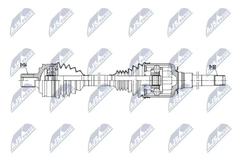 Image of NTY NPW-ME-213 Drive shaft Automatic Transmission, Front Axle Right Drive Shaft (13)
