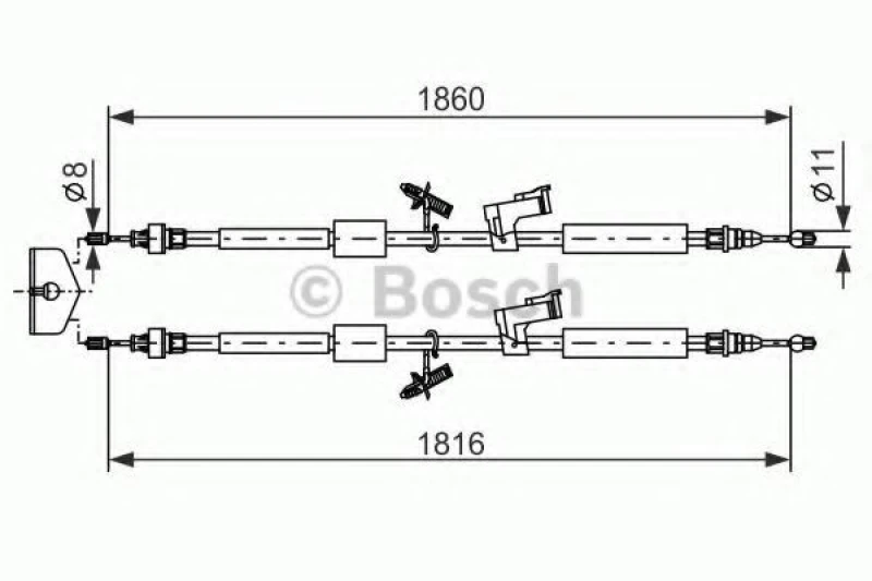 Image of Handbrake cable Bosch 1 987 482 189