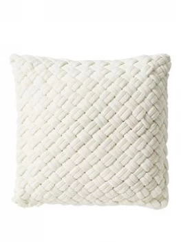 Image of DKNY Chunky Knit Cushion In White