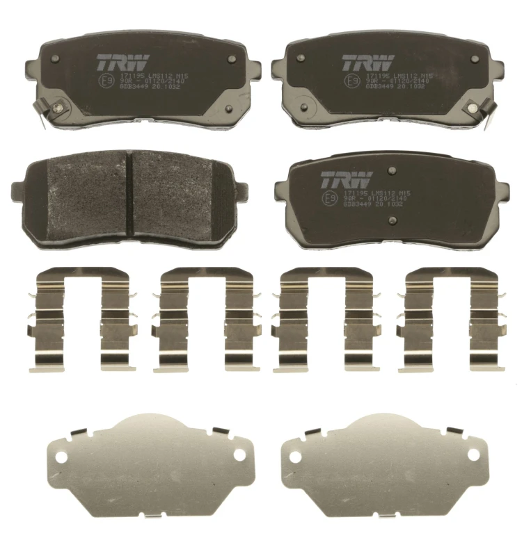 Image of TRW GDB3449 Brake pad set with acoustic wear warning, with accessories Brake Pad Set,disc brake (402)