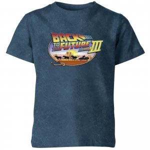 Image of Back To The Future Kids T-Shirt - Navy Acid Wash - 11-12 Years - Navy Acid Wash