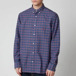 Image of Gant Mens Oxford Check Shirt - Mahogany Red - L