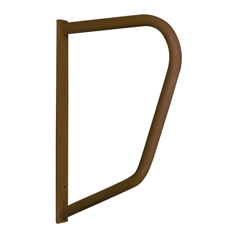 Image of Loops Brown D Shape Metal Handrail - Tubular Steel Frame - 510mm Depth - Wall Mounted Metallics