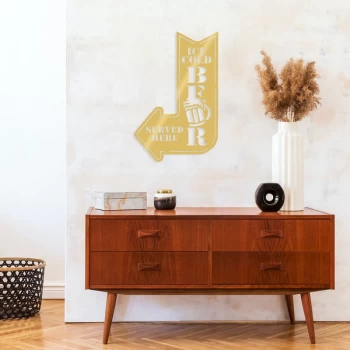 Image of Ice Cold Beer - Gold Gold Decorative Metal Wall Accessory