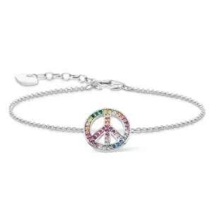 image of THOMAS SABO Silver Rainbow Peace Bracelet