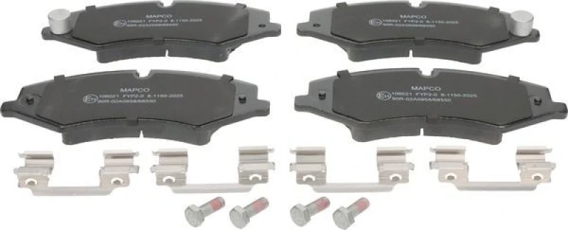 Image of MAPCO 106021 Brake pad set Front Axle, excl. wear warning contact, with accessories, with brake caliper screws Brake Pad Set,disc brake (402)
