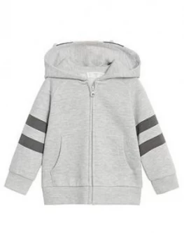 Image of Mango Baby Boy Face Hooded Top - Grey, Size 18-24 Months
