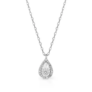 image of JG Fine Jewellery 9ct White Gold Diamond Faceted Teardrop Necklace