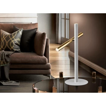 Schuller Varas - Integrated LED 2 Light Table Lamp Matt White, Gold