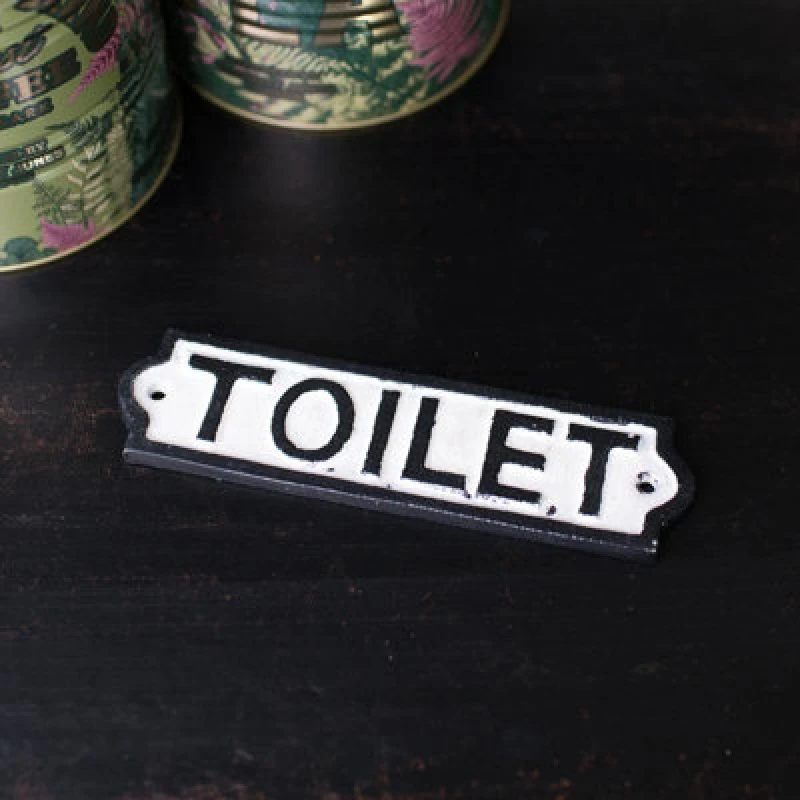 Image of Melody Maison Black & White Metal Toilet Plaque Black