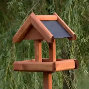 Image of Riverside Woodcraft Rustic Slate Roof Bird Table