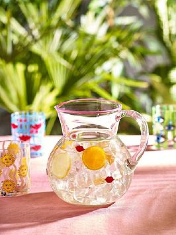 Image of ELEANOR BOWMER Electric Coast Lips Glass Jug Multi-Coloured ONE SIZE