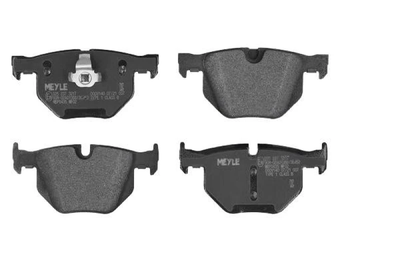 Image of MEYLE 025 237 3217 Brake pad set Rear Axle, prepared for wear warning indicator, Original Quality, with anti-squeak plate Brake Pad Set,disc brake (4