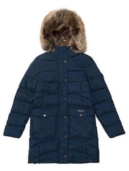 image of Barbour Girls Beresford Quilt Coat - Navy, Size 10-11 Years, Women