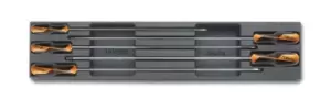 image of Beta Tools T209 5pc Ext Long Phillips & Headless Flat Screwdriver Set Roller Cab