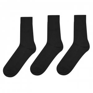 Image of Jonathon Charles Plain Knit Crew Socks Mens - Black 3pck