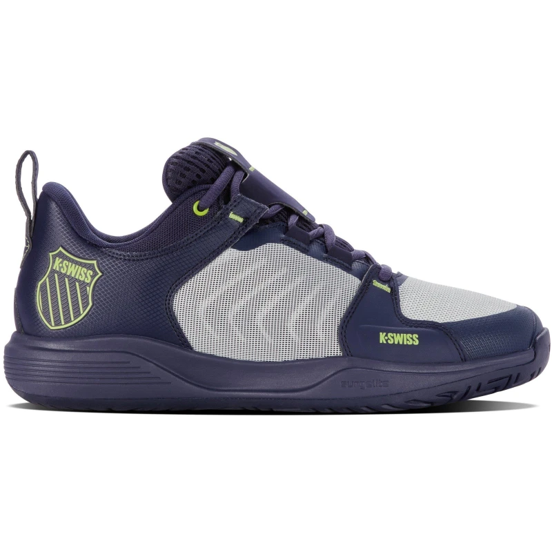 Image of K-Swiss Mens Ultrashot Team Lace Up Tennis Shoes Pea/Gray/Lime male 7 (41)
