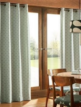 image of Orla Kiely House Woven Acorn Cup Eyelet Curtains