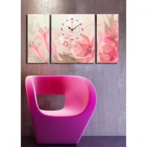 Image of 3P204045CS-11 Multicolor Decorative Canvas Wall Clock (3 Pieces)