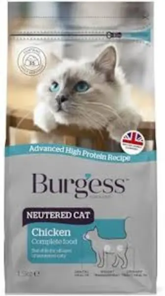 Burgess Neutered Adult Chicken Cat Food 1.5kg