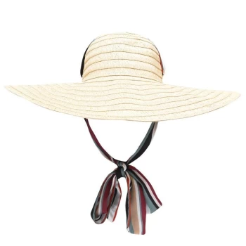 Image of Biba Biba Stripe Straw Hat - Neutral