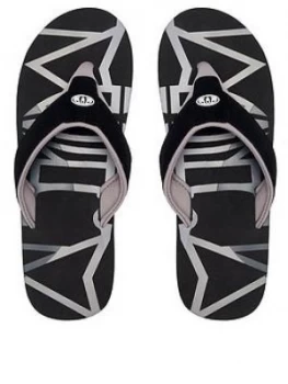 image of Animal Bazil Logo Flip Flops - Black, Size 10, Men