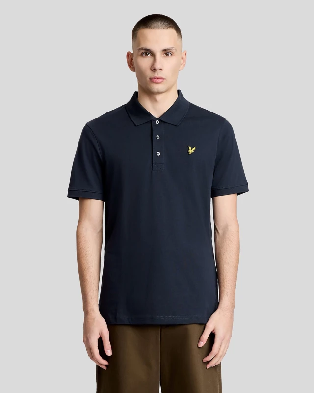 Image of Lyle & Scott Mens Cotton Jersey Polo Shirt in Navy