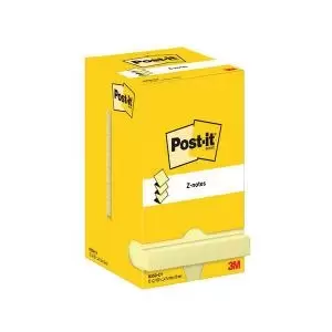 image of Post-it Z-Notes 76x76mm 100 Sheets Canary Yellow Pack of 12 R330-CY