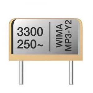 image of MP3 Y2 suppression capacitor Radial lead 0.01 uF 20 15mm L x W x H 19 x 5 x 13mm Wima MPY20W2100FC00MSC9