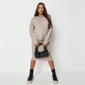 image of Missguided Maternity Knit Midi Skirt - Brown