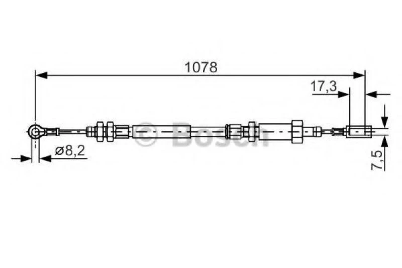 Image of Handbrake cable Bosch 1 987 482 002