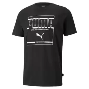 image of Puma Graphic QT T Shirt Mens - Black