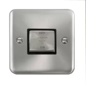 Image of Click Scolmore Deco Plus Satin Chrome 1 Gang Plate Switch With Black Ingot - DPSC520BK
