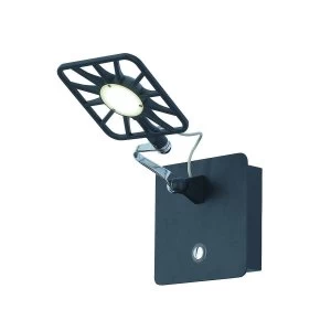 Image of Adjustable LED 1 Light Indoor Wall Light Black Chrome