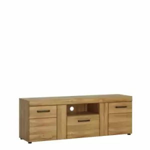 Image of Cortina 2 Door 1 Drawer Tall TV Cabinet, Oak