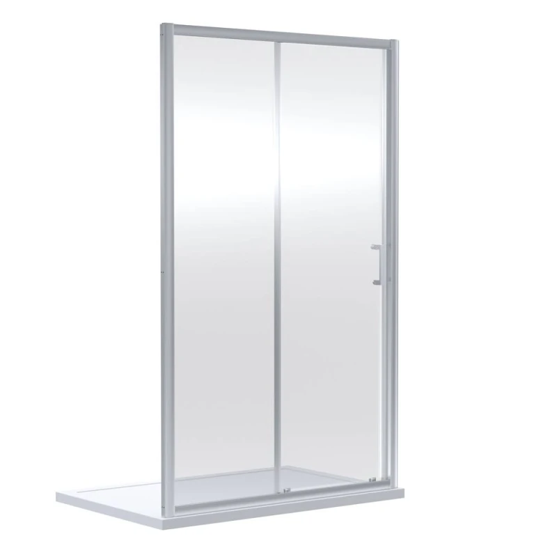 Image of Balterley 6mm Toughened Safety Glass Sliding Shower Door 1900 x 1400mm Chrome Silver