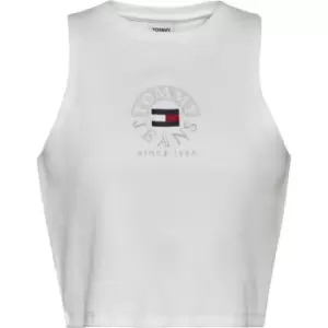 Image of Tommy Jeans Crop Circle Tank Top - White