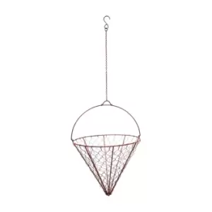 image of Ivyline Outdoor Hanging Wired Netted Cone Bronze H40cm D30cm