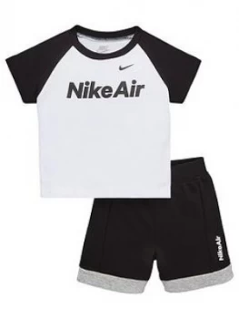 Image of Nike Sportswear Air Toddler Boys Short Set - Black, Size 24 Months