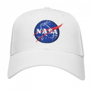 image of Alpha Industries NASA Logo Snapback Cap - White