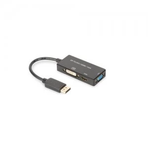 image of ASSMANN Electronic AK-340418-002-S cable interface/gender adapter DP HDMI DVI + VGA Black