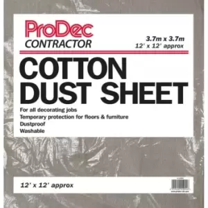 Image of ProDec Contractor 12' X 12' Contractor Cotton Twill Dust Sheet- you get 5
