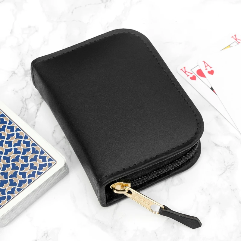 Image of Treat Republic Leather Single Playing Cards Case Black