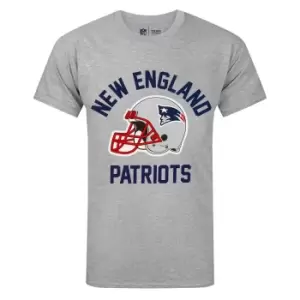 Image of NFL Mens New England Patriots Helmet T-Shirt (L) (Grey)