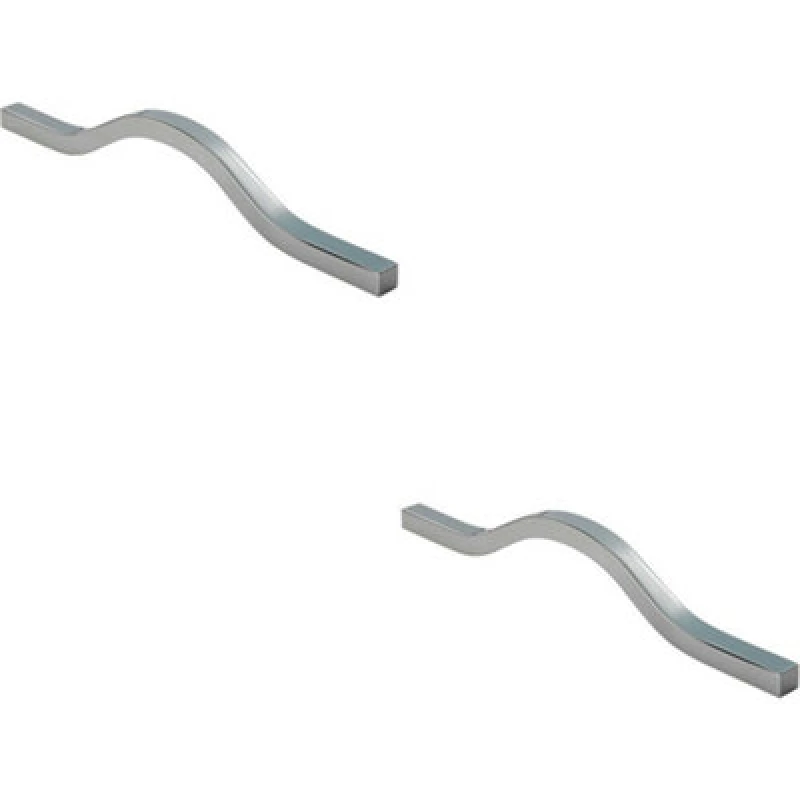 Image of Loops 2x Curved Square Bar Pull Handle 240 x 12mm 160mm Fixing Centres Chrome Multi unisex